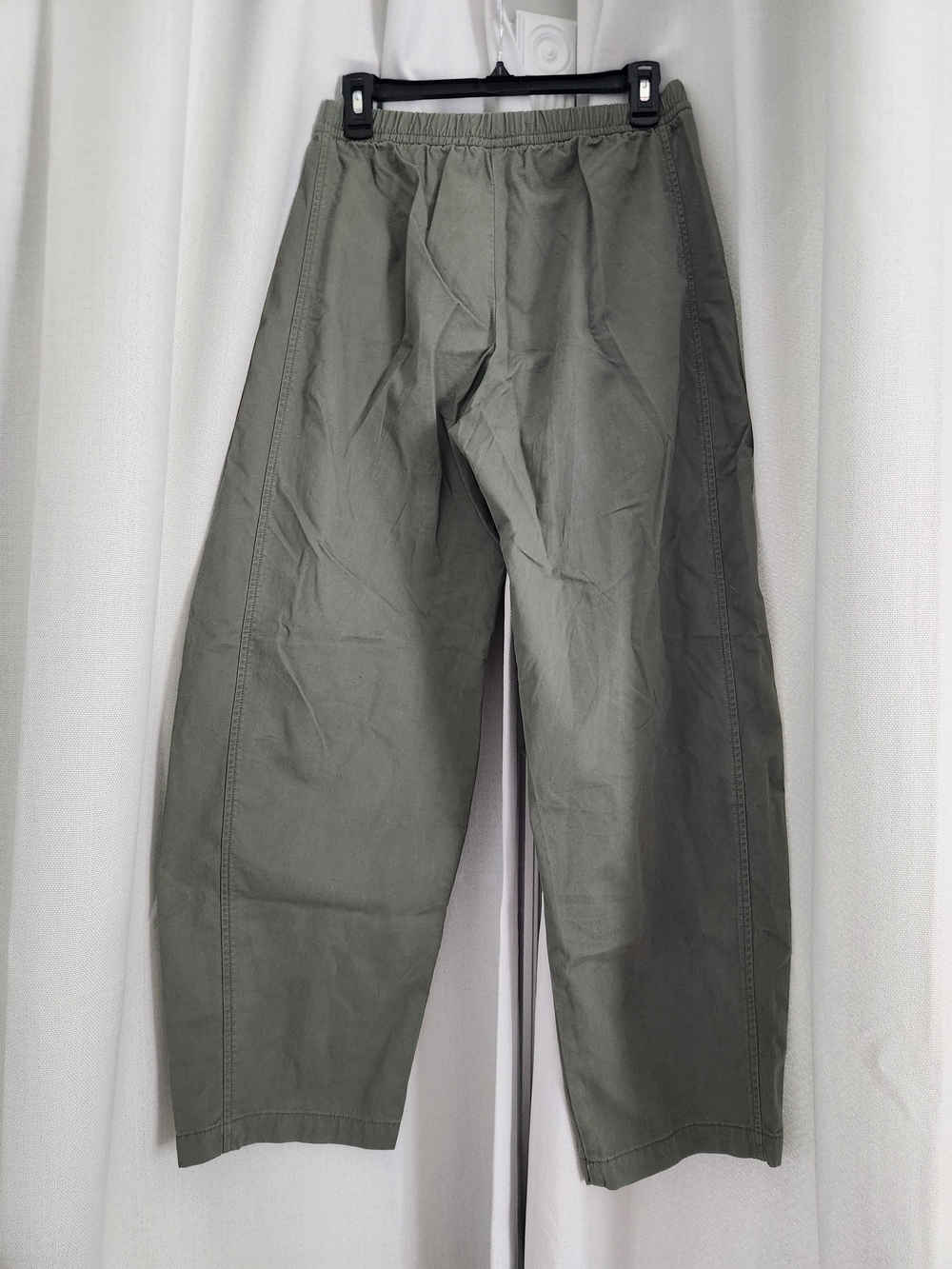 Abercrombie & Fitch Women's Wide Leg Barrel Drawstring Pants Olive Green, XS - Picture 4 of 6